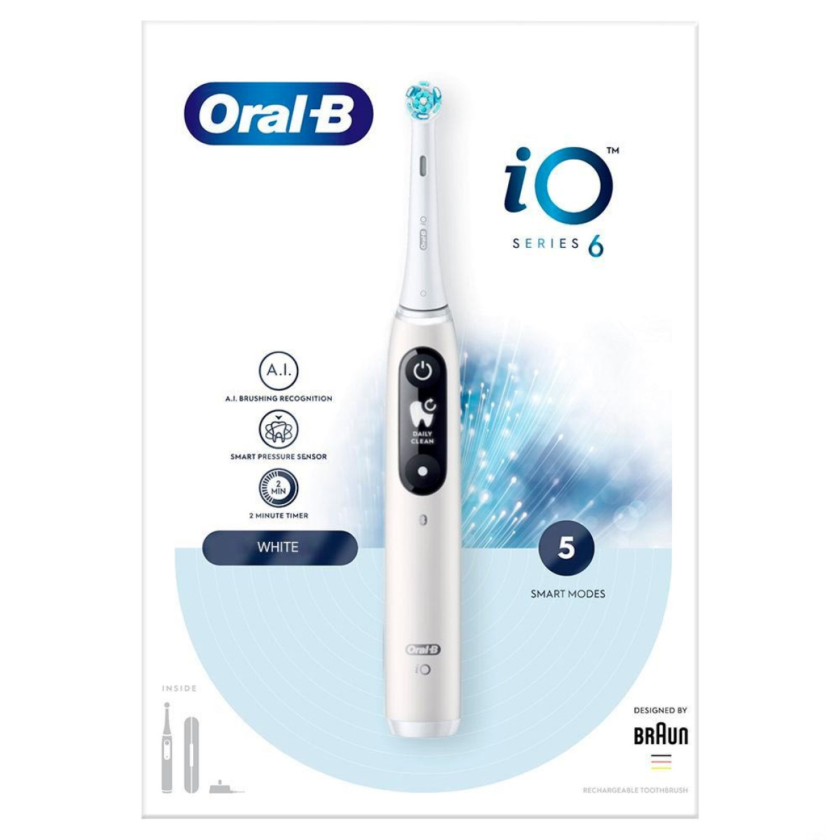 Електрична зубна щітка Braun Oral-B iO 6 White Alabaster