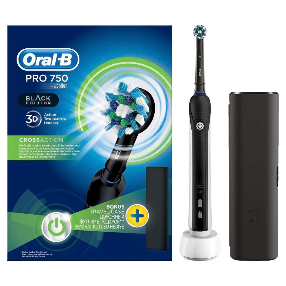 Електрична зубна щітка Braun Oral-B Pro 750 Cross Action Black edition