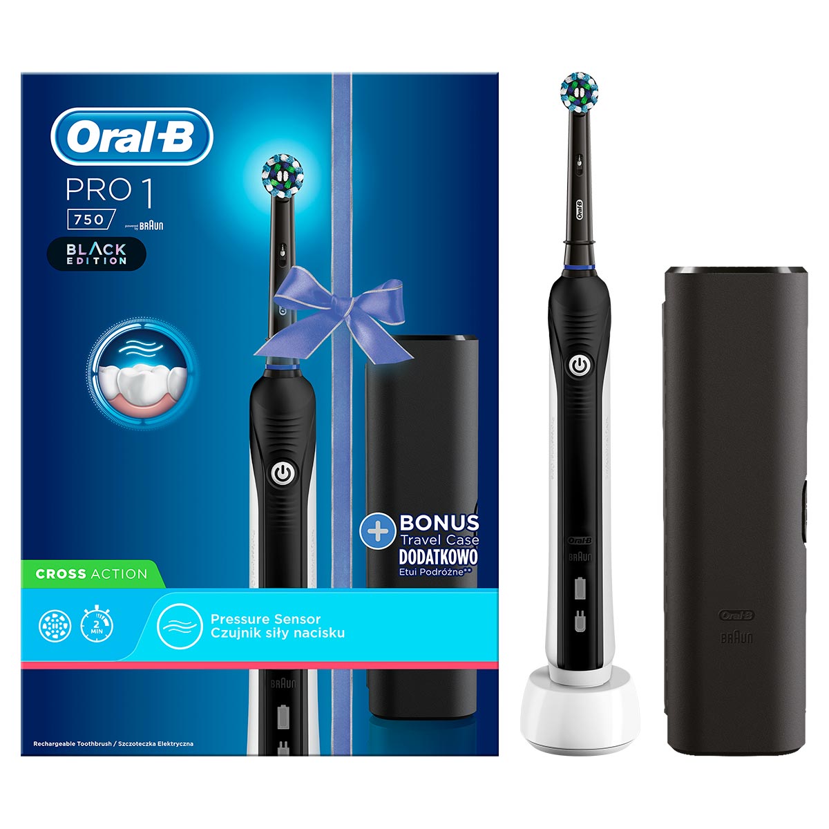 Електрична зубна щітка Braun Oral-B Pro 750 Cross Action Black edition
