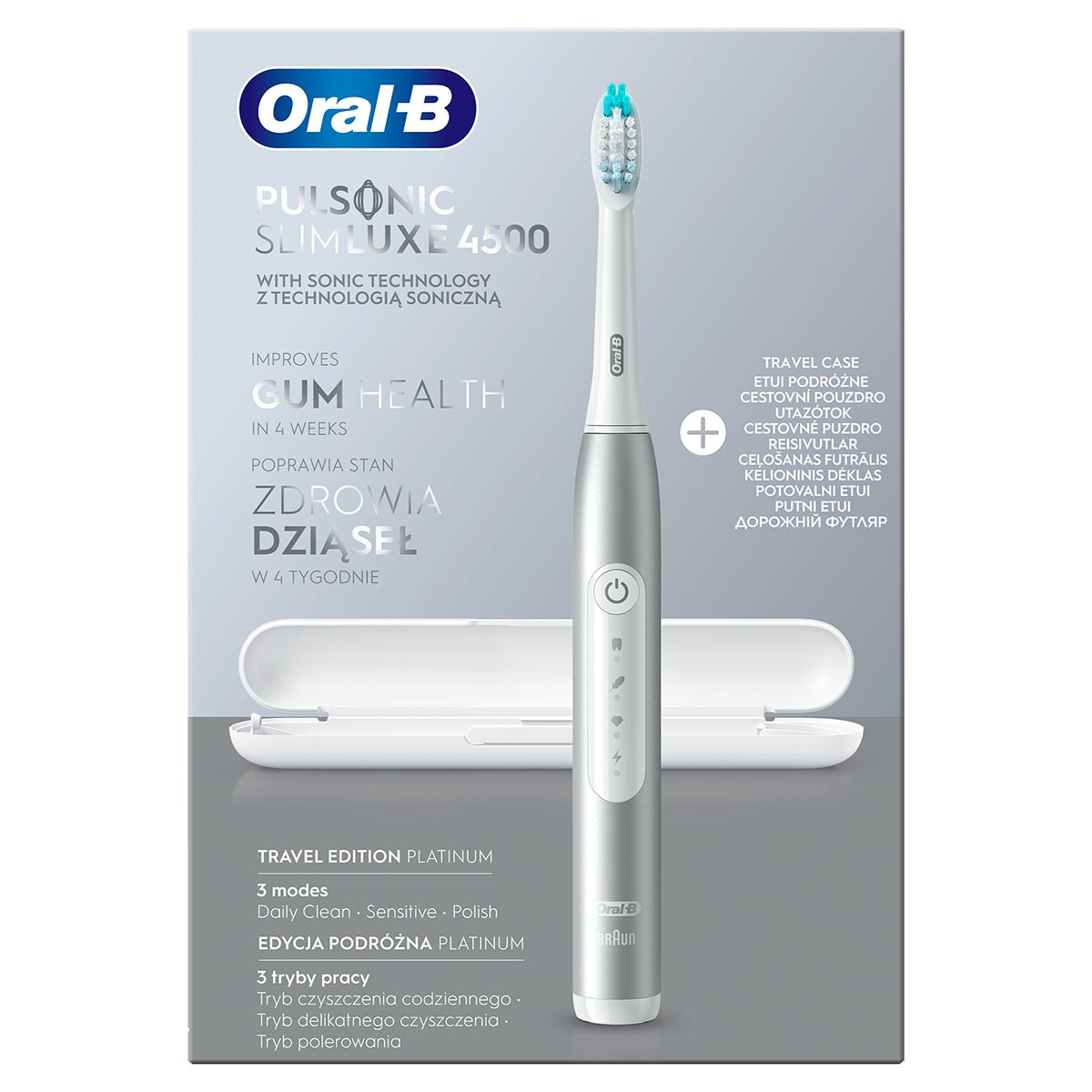Електрична зубна щітка Braun Oral-B Pulsonic Slim Luxe 4500 Platinum