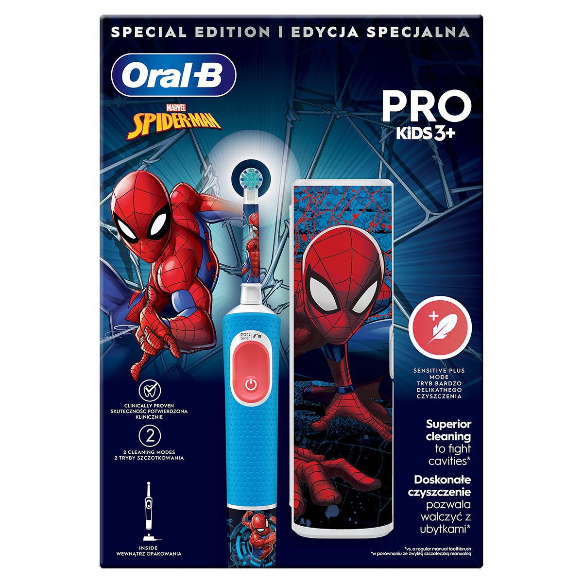 Дитяча зубна щітка Braun Oral-B Spiderman D103+чохол