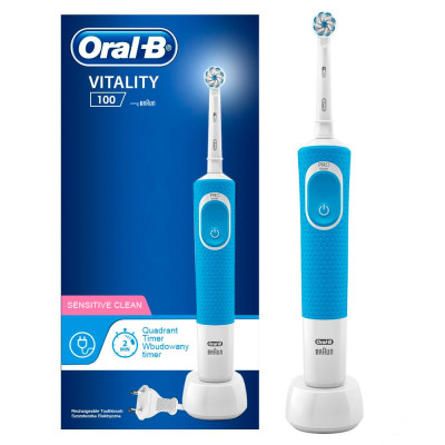 Електрична зубна щітка Braun Oral-B Vitality D100 Sensitive Clean blue